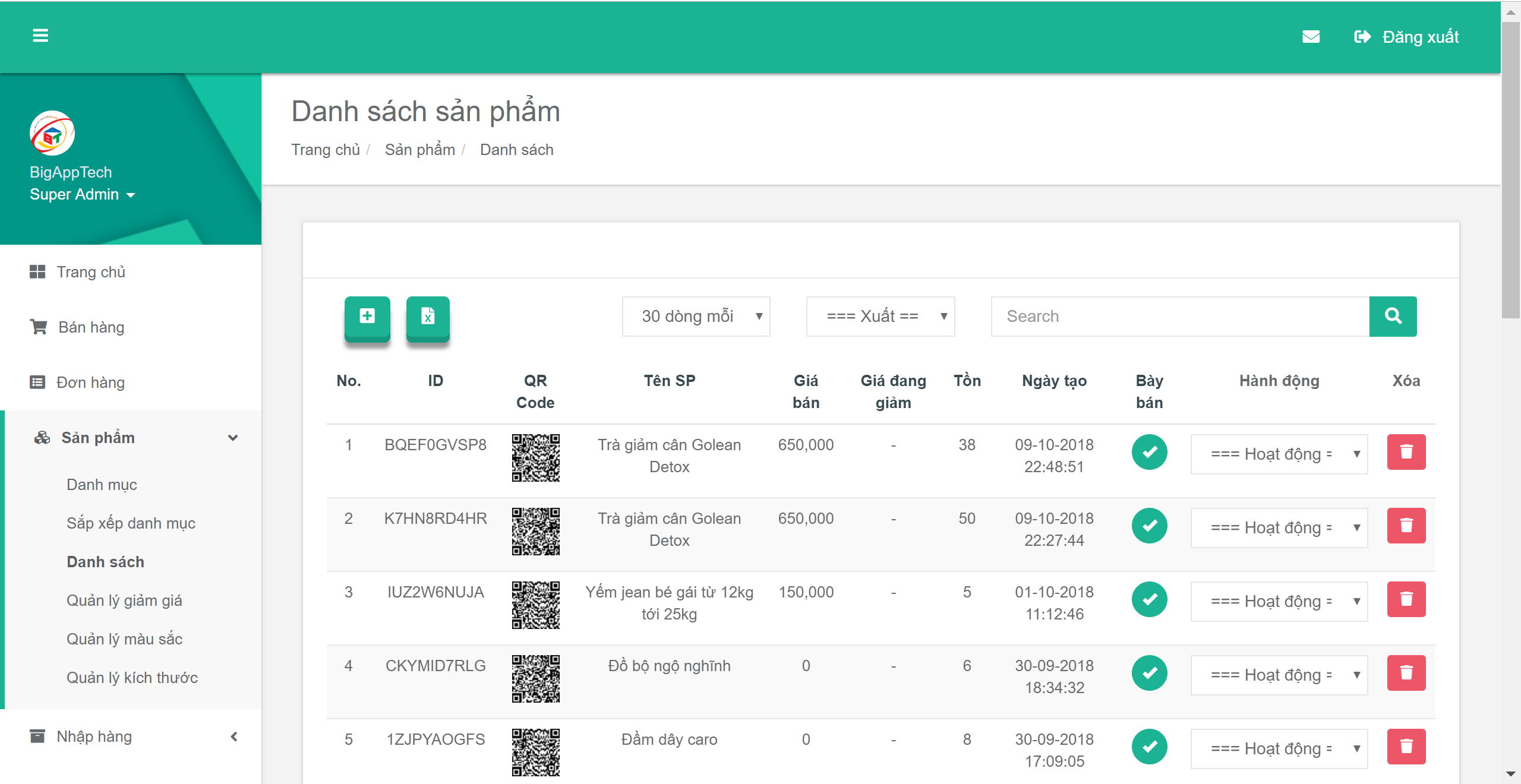 App di động bán hàng